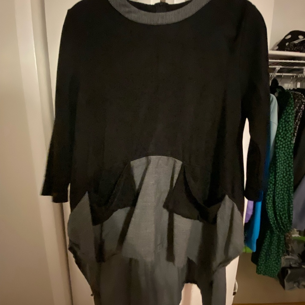 Pocketed High Low Shirt